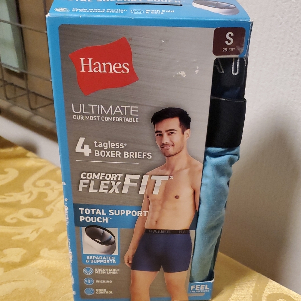 ⭐️3 For $20⭐️Hanes Men's Comfort Flex Fit Boxer Briefs - Blue